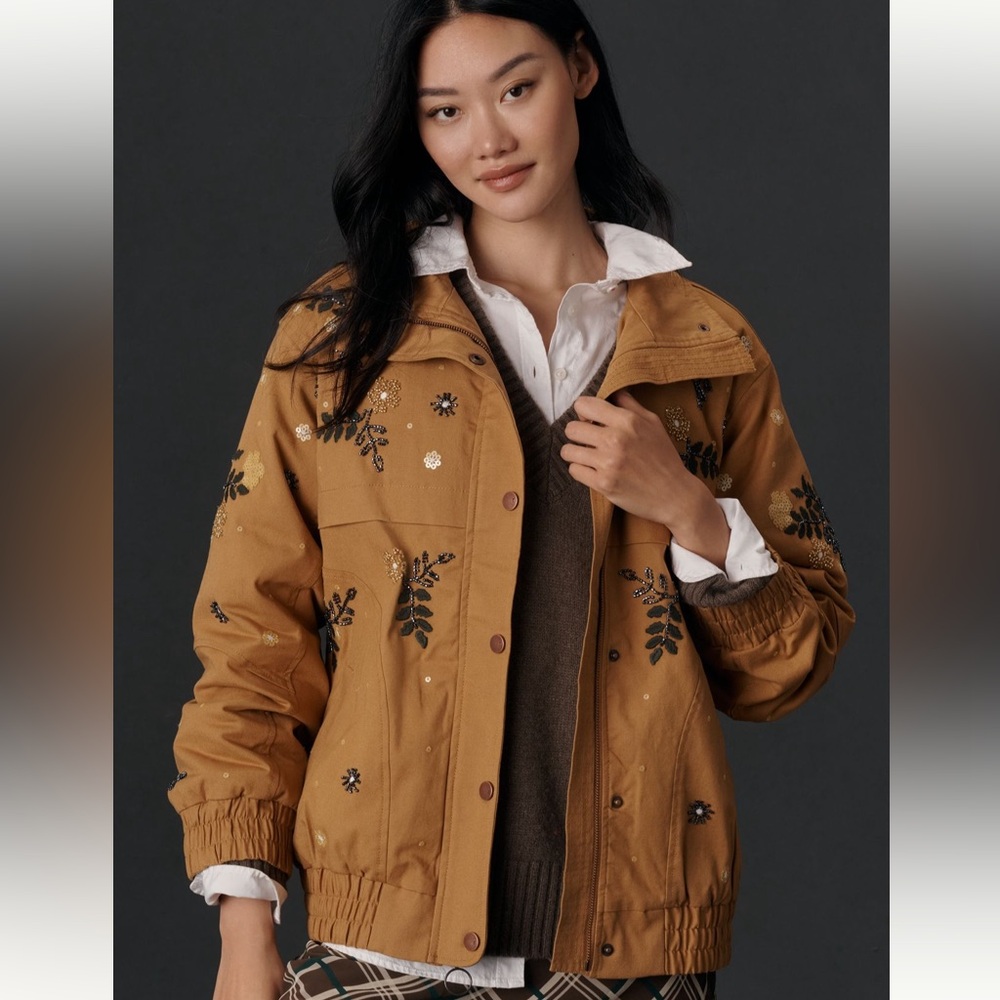 Anthropologie oversized bomber jacket